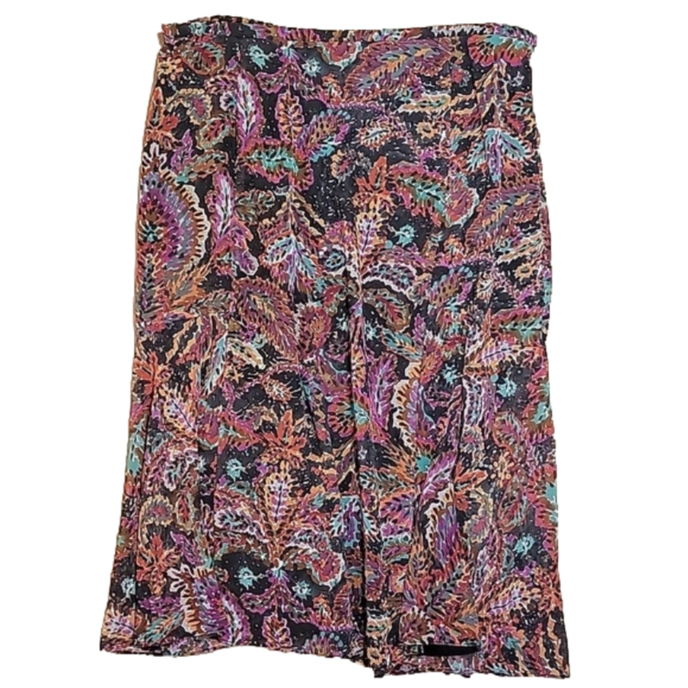 Coldwater Creek Flowy A-line Floral/Paisley Sheer Skirt Size PL (14/16) EUC